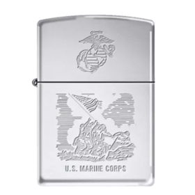 Zippo Marines Brush Chrome