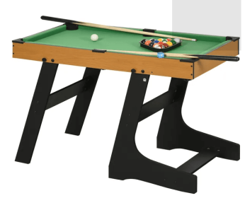 Soozier 38" Foldable Billiards Tabletop Game, Pool Table Set, Balls, Cues, Chalk, Brush for Game Room, Man Cave