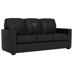 Silver Sofa with Corvette C7 Logo