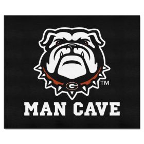 Georgia Black New Bulldog Man Cave Tailgater Rug 5'x6'
