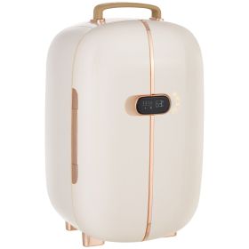 HOMCOM Portable Skincare Fridge with LED Display, 12L Mini Fridge for Beauty, Makeup and Cosmetics, Small Refrigerator Cooler for Bedroom, Home O