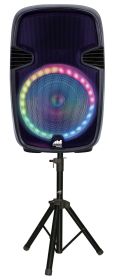 Naxa Portable 15" Bluetooth Party Speaker with Circular Multi-Color Disco Lights