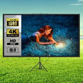 80/100 Inch Portable Projector Screen 16:9 HD 4K Home Theater Outdoor Projection Screen with Adjustable Stand Wrinkle-Free for Movies Gaming Offi