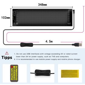 Programmable LED Sign with Pre-Made Animations, Customizable Text, Scrolling Graffiti Matrix Panel - USB Powered for Cars, Stores