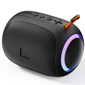 JYX L5 Portable Speaker & IPX7 Waterproof Bluetooth Speaker With LED Light & 8H Playtime Outdoor Speakers With Loud Stereo Sound (Color: black)