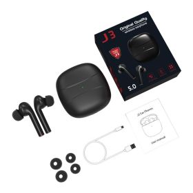 J3 Wireless Headphones Touch Screen Sports Headphones In-ear (Color: black)