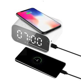 Wireless Bluetooth Speaker Charging 5W With LED Clock Alarm Function FM Radio Speaker (Set Type: Speaker, Color: White)