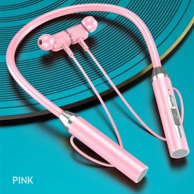 Wireless Headphones Bluetooth 5.0 Neckband Earphones Magnetic Sports Waterproof TWS Earbuds Blutooth Headset With Microphone Mic (Color: pink, Ships From: China)