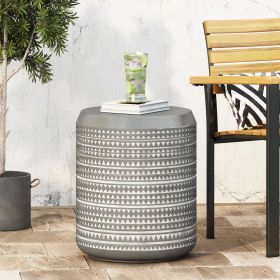 Outdoor LightWeight Concrete Side Table (Color: as pic)