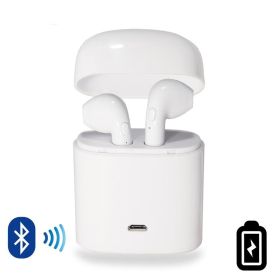 Dual Chamber Wireless Bluetooth Earphones With Charging Box (Color: black)