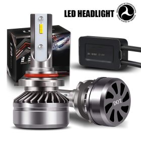 Saber-X LED Headlight Bulbs Conversion Kit,DOT Approved D6 Series CSP Chips Adjustable Beam Light Bulb With Fans Sets - 6000LM 6000K Cool White (style: 9005)